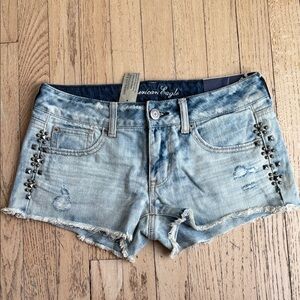 NWT Y2K American Eagle Studded Shortie Short Size 4